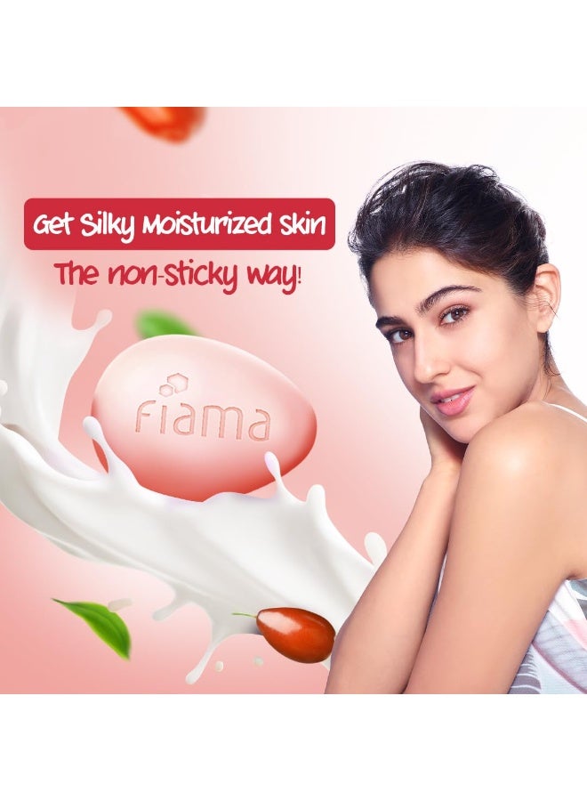 Fiama Moisturizing Soap Bar, Japanese Hokkaido Milk & Goji berry, Soap Pack of 3, Non-Sticky Moisturized Skin, 1/3rd Skin Moisturizers, Vitamin F, Fragrant Freshness - Image 4